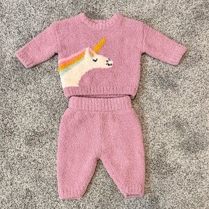 Hanna Andersson Purple Unicorn Baby Matching Set, 0-3 months